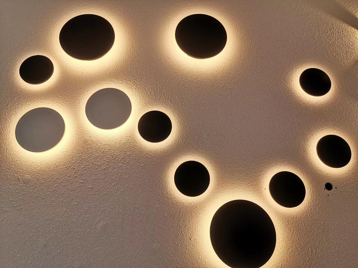 Eye Catching Lunar Eclipse W Led Wall Sconce In Waterstone Terrazzo