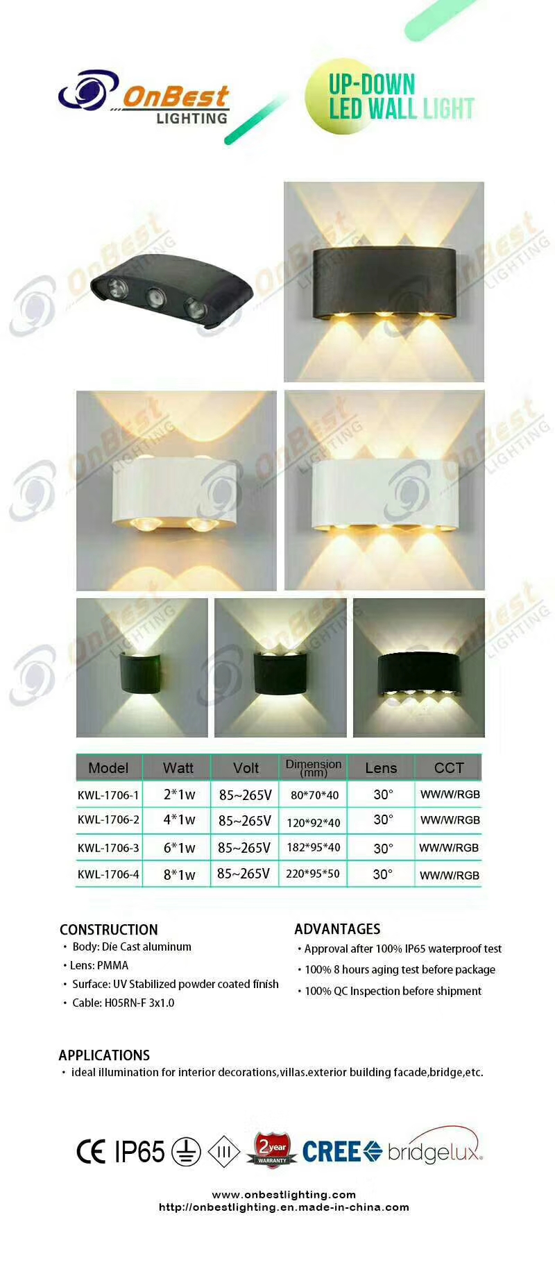 Led wall light 8W LED Up Down Light KWL-1706,led,led Light,led Up Down ...